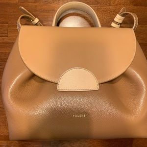 Polene NUMBER ONE - TRIO CAMEL - TEXTURED LEATHER